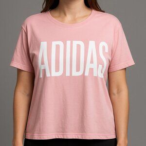 Adidas Coral 1x Plus Size Relaxed Fit Crop Top